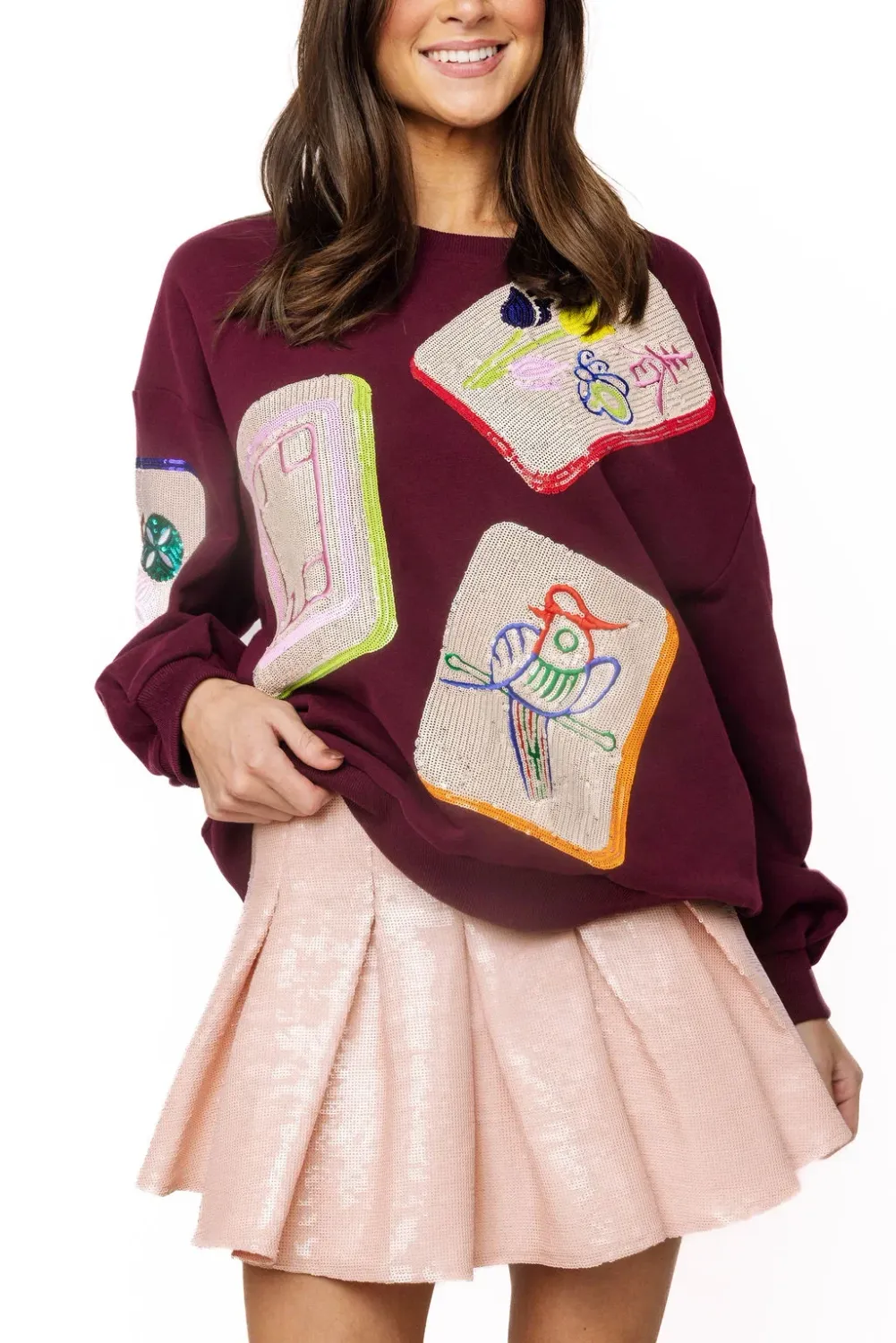 QOS Mahjong Sweatshirt Plum