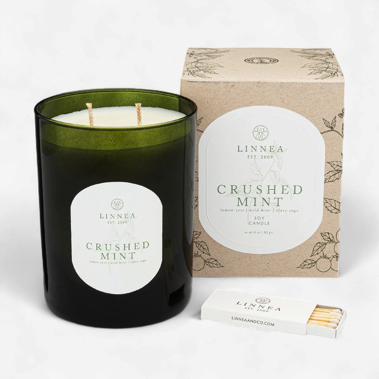 Linnea 2 Wick, Scent: Crushed Mint