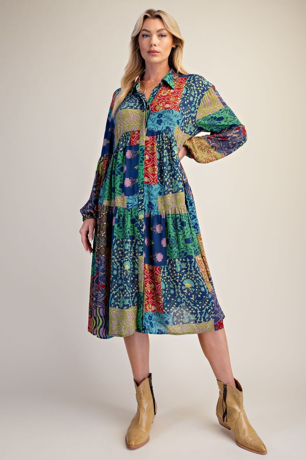Easel Patchwork Dress