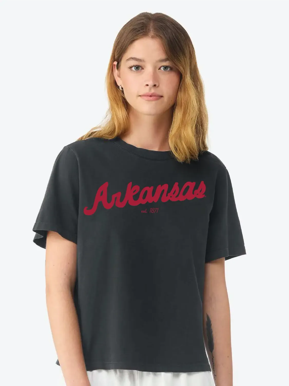 Livylu Black Arkansas Script Top