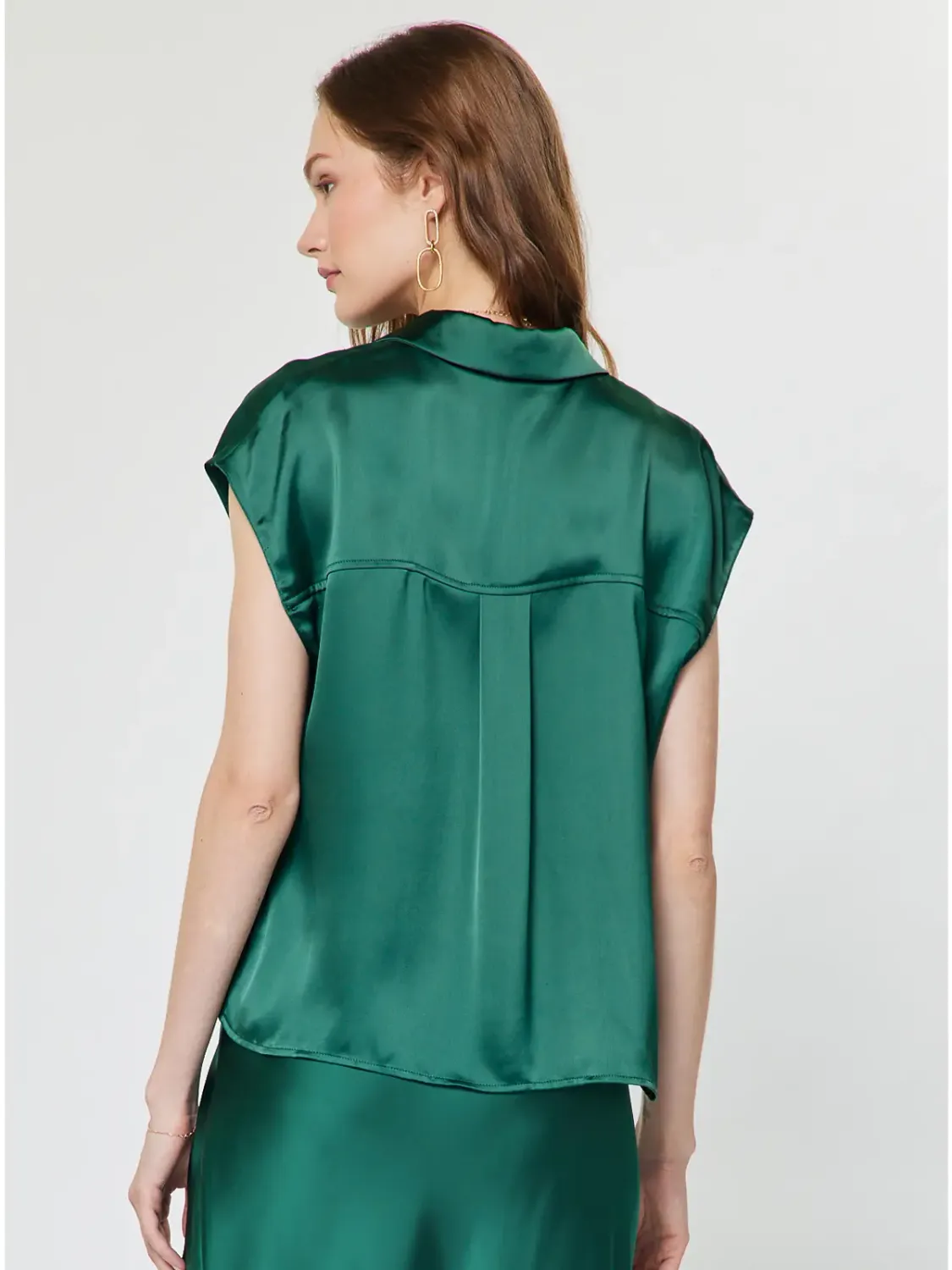 Current Air Emerald Cap Sleeve Blouse