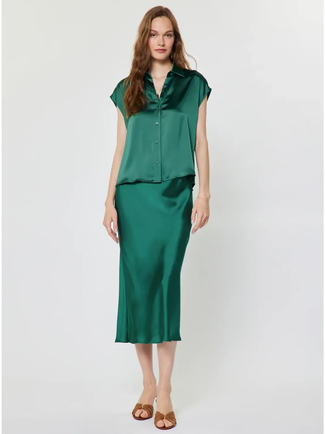 Current Air Emerald Cap Sleeve Blouse