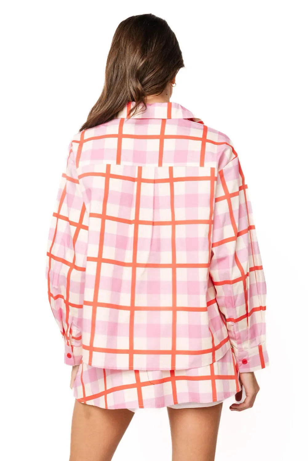 QOS Pink Plaid Nutcracker Top