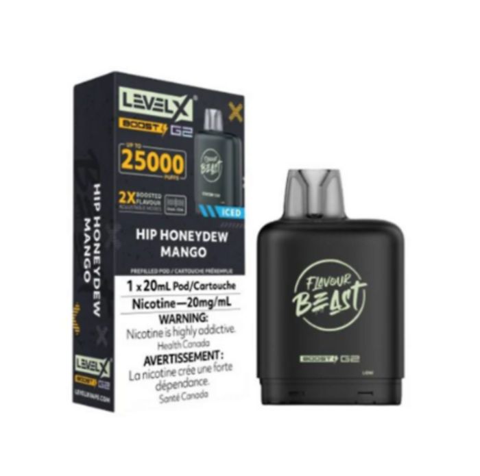 Flavour Beast Level X Boost G2 Pods 25K - Hip Honeydew Mango Iced