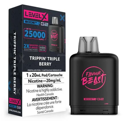 Flavour Beast Level X Boost G2 Pods 25K - Trippin' Triple Berry