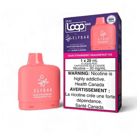Elf Bar Loop Max 50k Pods - Sour Strawberry Dragonfruit Ice