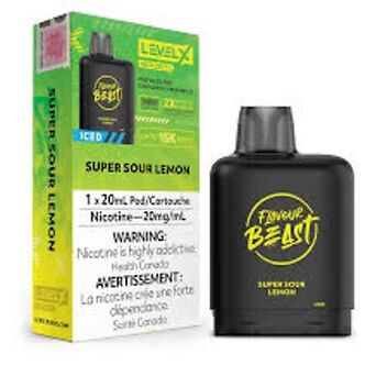 Flavour Beast Level X Boost G2 Pods 25K - Super Sour Lemon Iced