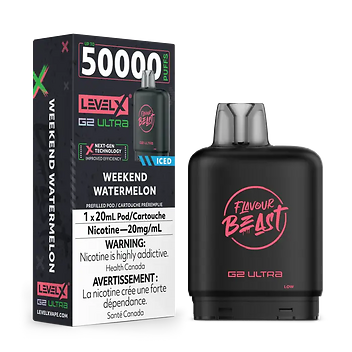 Flavour Beast Level X G2 Ultra Pods 50K  - Weekend Watermelon Iced