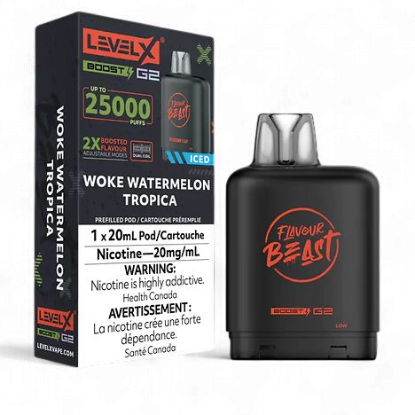 Flavour Beast Level X Boost G2 Pods 25K - Woke Watermelon Tropica Iced