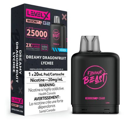 Flavour Beast Level X Boost G2 Pods 25K - Dreamy Dragonfruit Lychee Iced