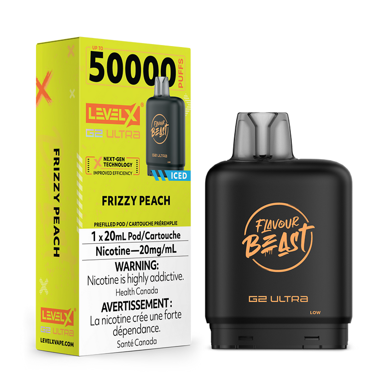 Flavour Beast Level X G2 Ultra Pods 50K  - Frizzy Peach Iced