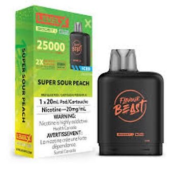 Flavour Beast Level X Boost G2 Pods 25K - Super Sour Peach Iced