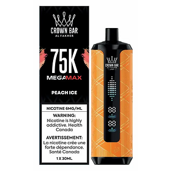 Al Fakher Crown Bar Megamax 75K - Peach Ice
