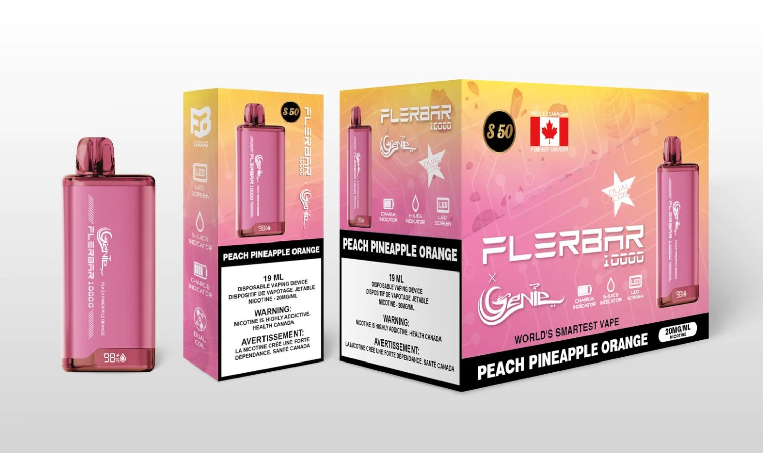 Genie Flerbar 10000 - Peach Pineapple Orange