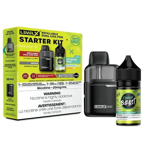 Level X Refillable Starter Kit - Extreme Mint 30ml salts