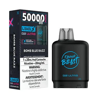 Flavour Beast Level X G2 Ultra Pods 50K  - Bomb Blue Razz