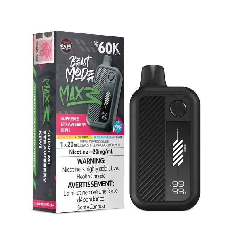 Flavour Beast Mode Max 3 60K- Supreme Strawberry Kiwi Iced