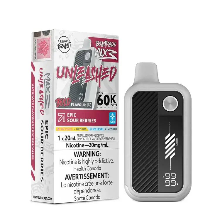 Flavour Beast Unleashed Mode Max 3 60K- Epic Sour Berries Iced