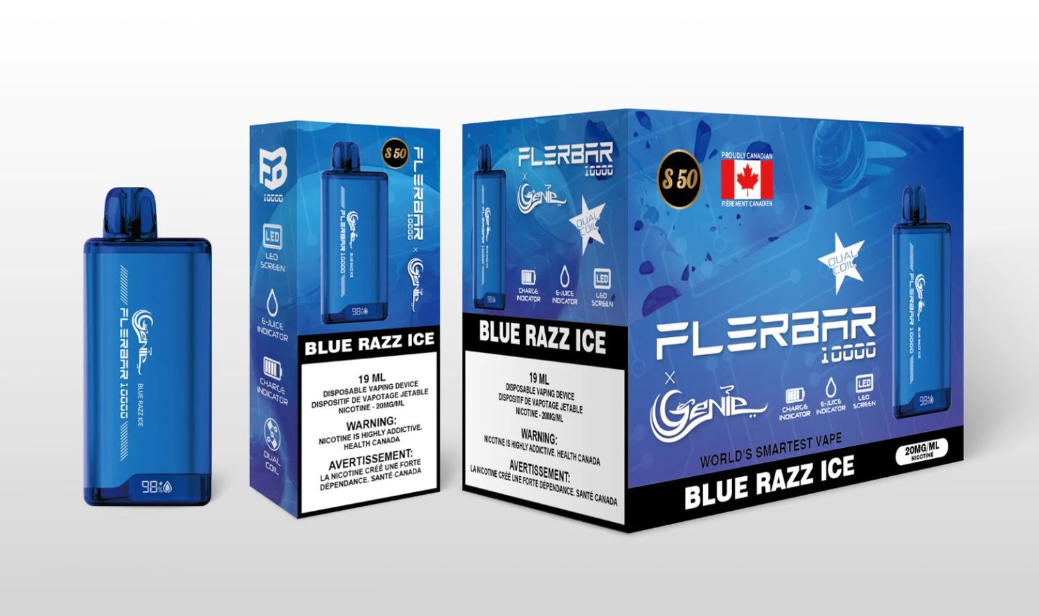 Genie Flerbar 10000 - Blue Razz Ice