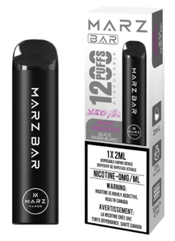 Marz Bar 1200 Zero Nicotine - White Grape Ice