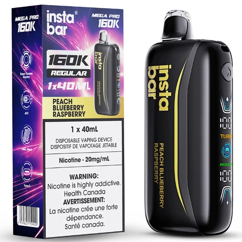 Instabar Mega Pro 160K - Peach Blueberry Raspberry