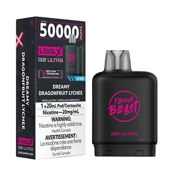 Flavour Beast Level X G2 Ultra Pods 50K - Dreamy Dragonfruit Lychee Iced