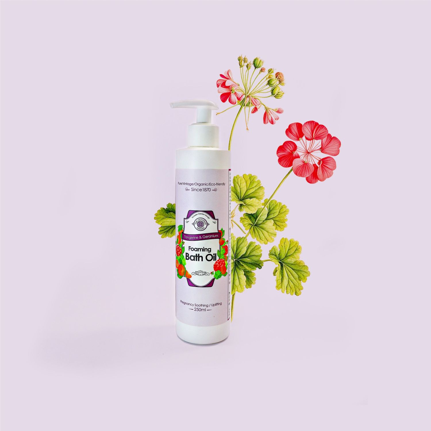 The Victorian Garden - Tangerine &amp; Geranium Foaming Bath Oil - 200ml