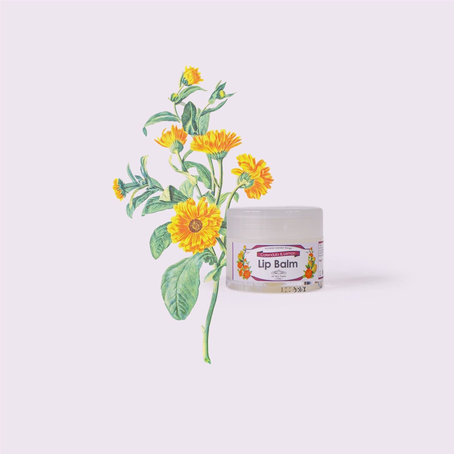 The Victorian Garden - Calendula &amp; Lemon Lip Balm - 10g