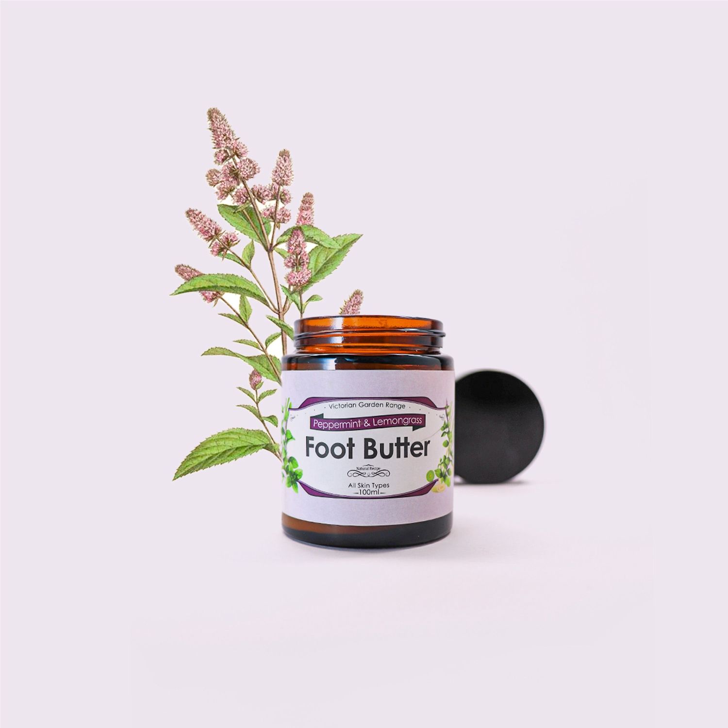 The Victorian Garden - Peppermint &amp; Lemongrass Foot Butter - 100ml