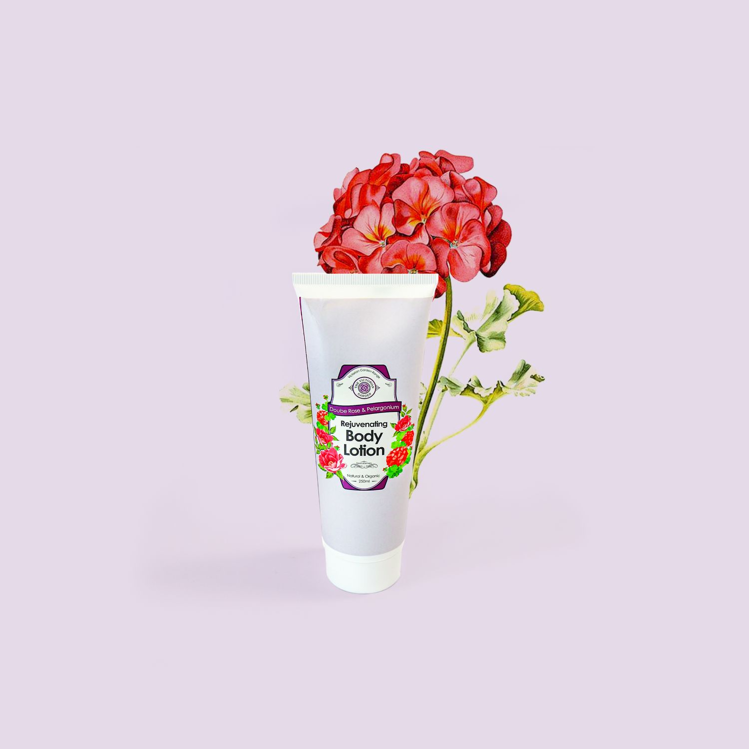 The Victorian Garden - Double Rose &amp; Pelargonium Rejuvenating Body Lotion - 250ml