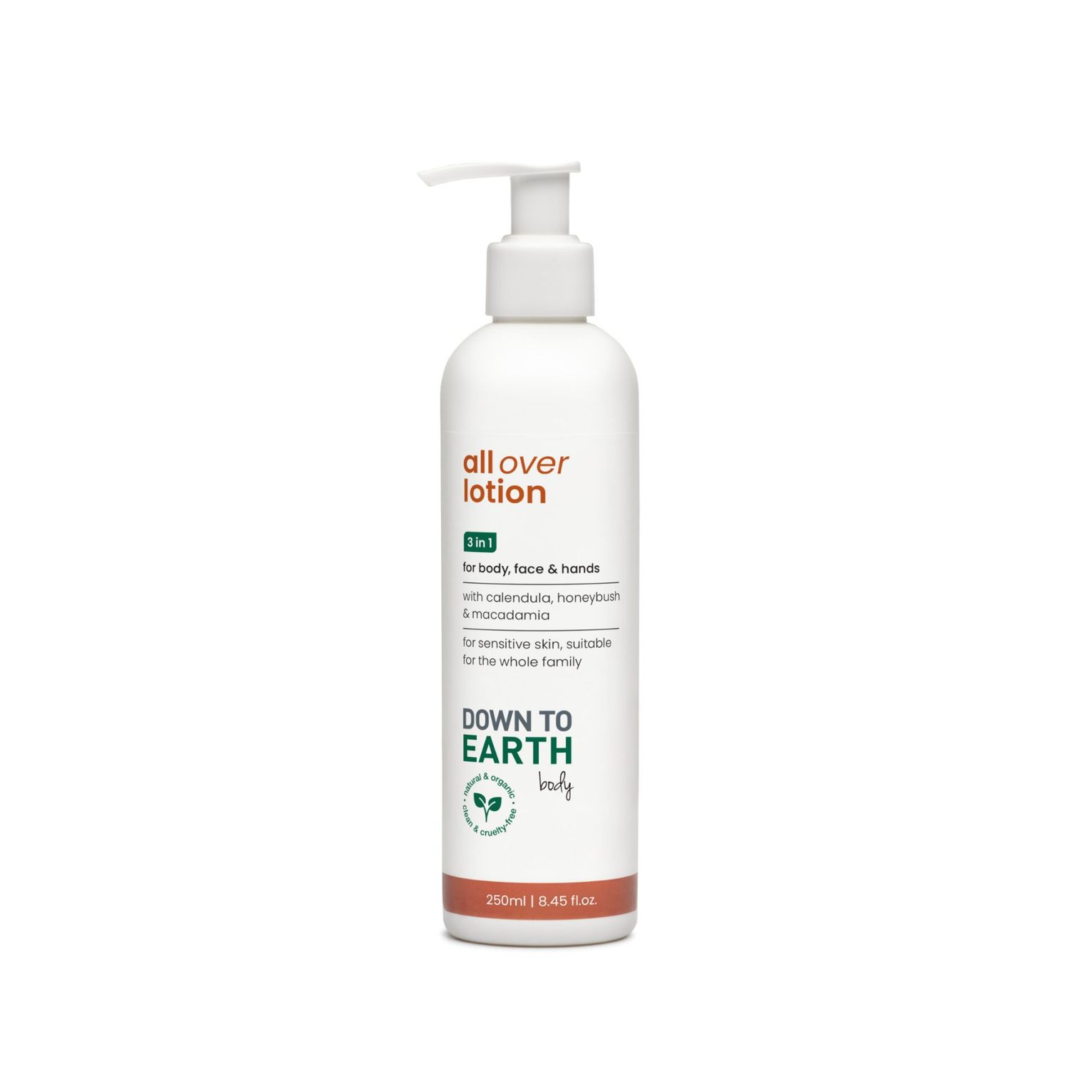 Down to Earth - All Over Lotion for Body, Face &amp; Hands - 250ml