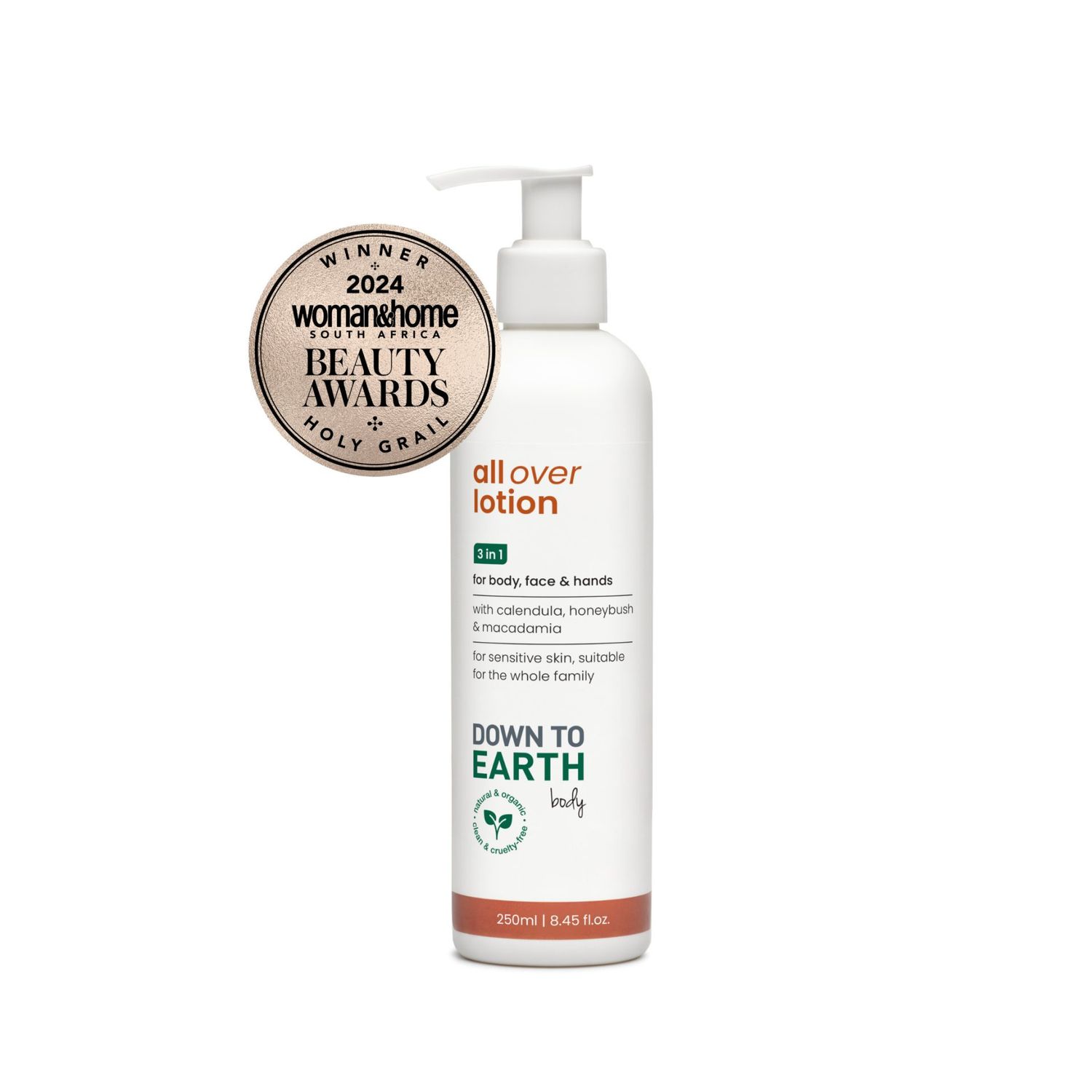 Down to Earth - All Over Lotion for Body, Face &amp; Hands - 250ml