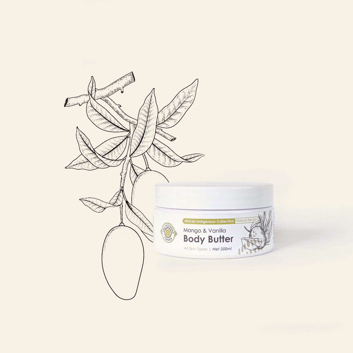 The Victorian Garden - Mango &amp; Vanilla Body Butter - 200ml