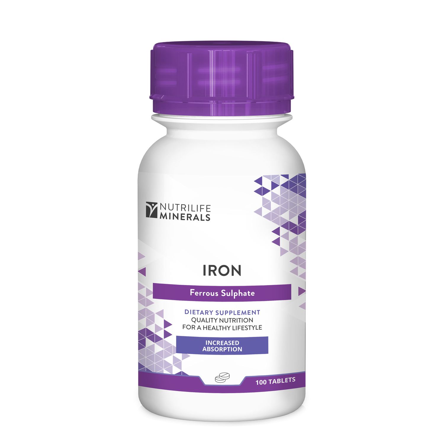 Nutrigreen - Nutrilife Minerals - Iron Ferrous Sulfate - 100 tablets