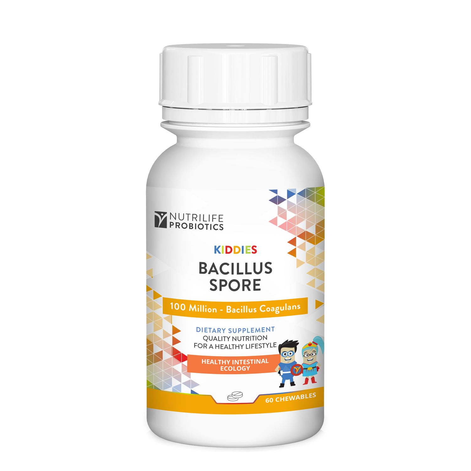 Nutrigreen - Nutrilife Probiotics - Bacillus-Spore - Kiddies  - 60 Chew Tablets