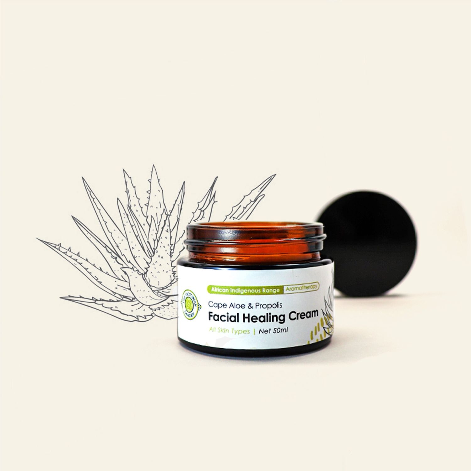 The Victorian Garden - Cape Aloe &amp; Propolis Facial Healing Day Cream - 50ml