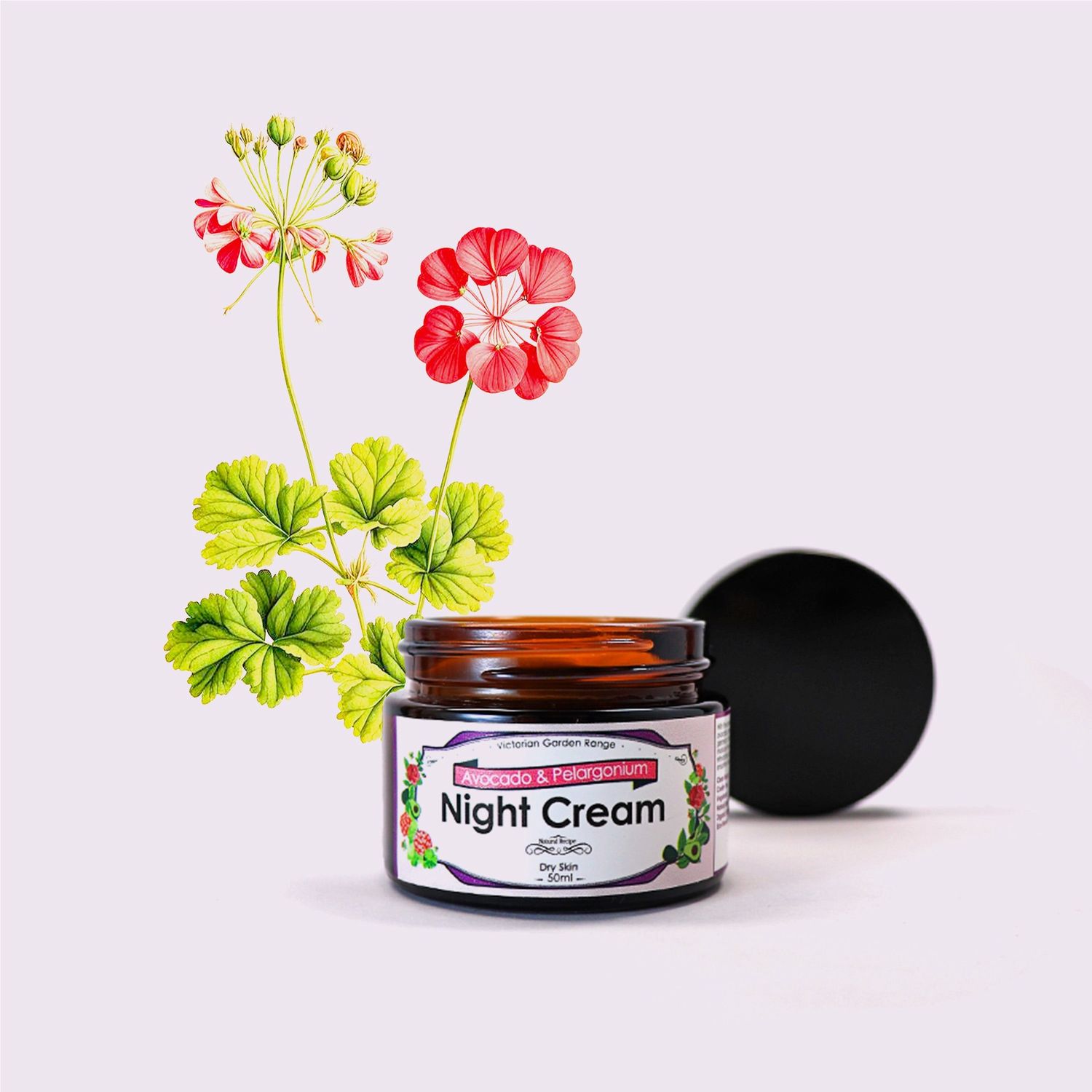 The Victorian Garden - Avocado &amp; Pelargonium Night Cream - 50ml