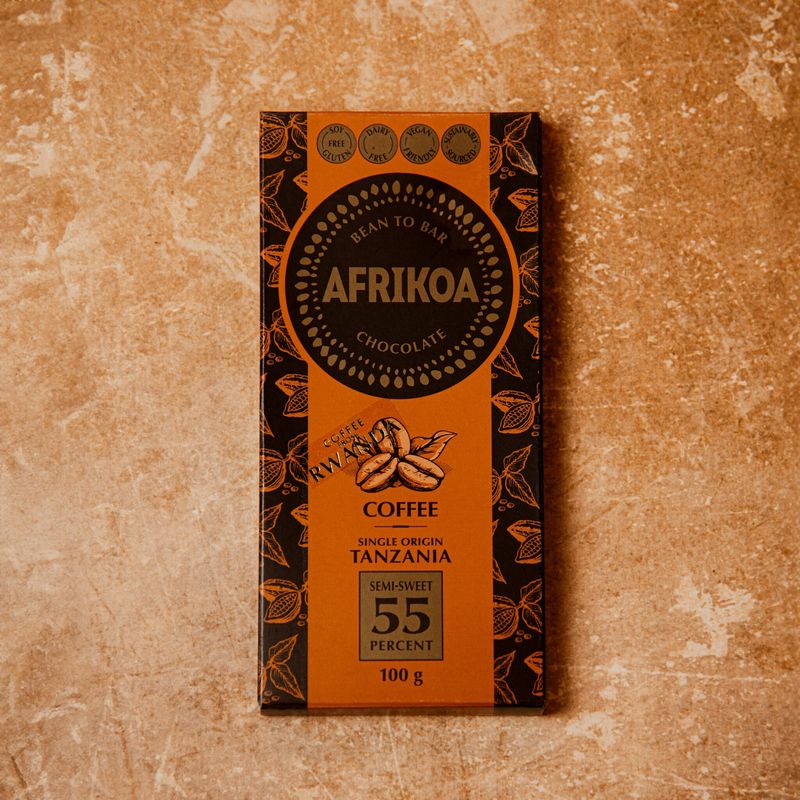 Afrikoa - Snack Bar - 55% Semi-Sweet Chocolate with Coffee - 35g