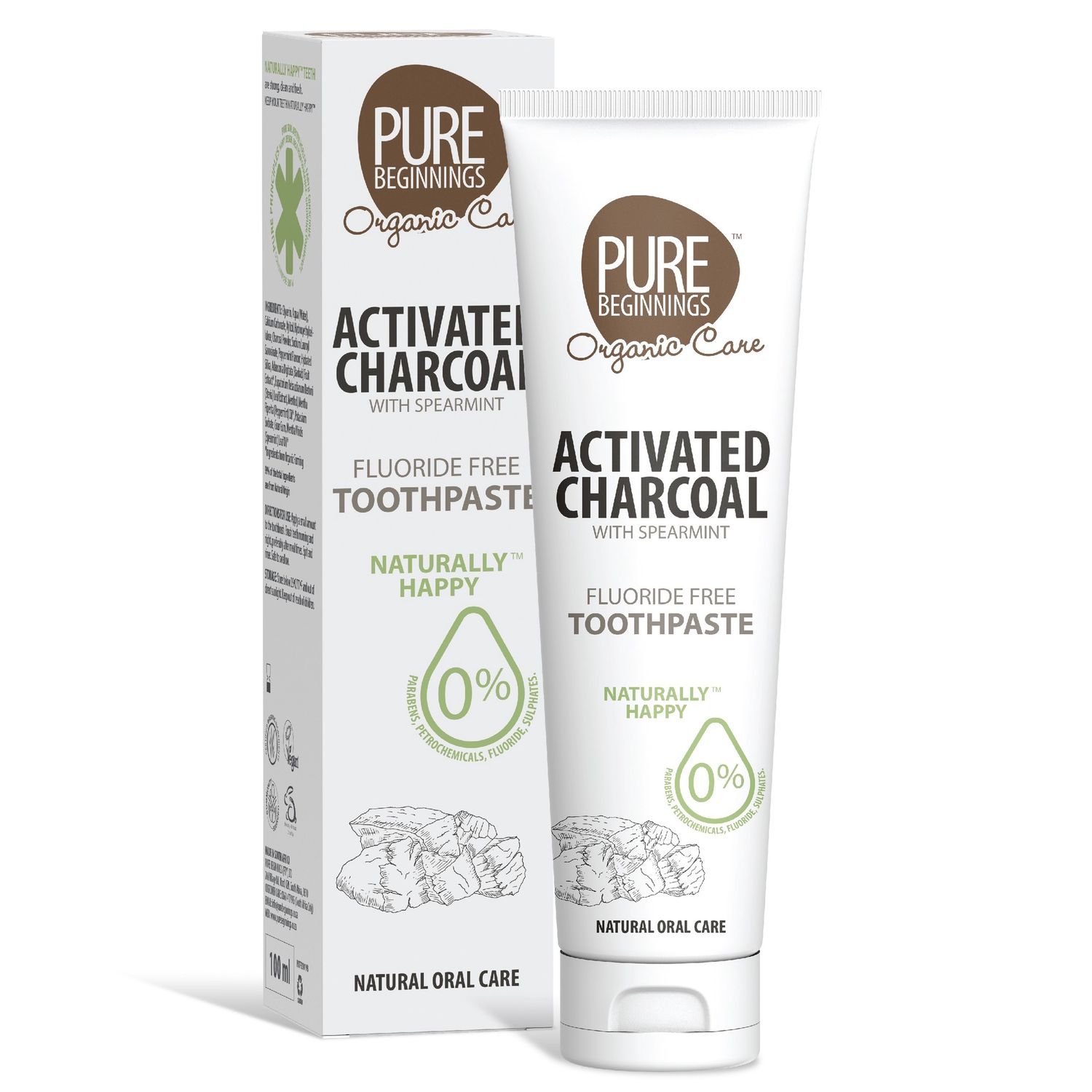 Pure Beginnings - Activated Charcoal Spearmint Toothpaste - 100ml