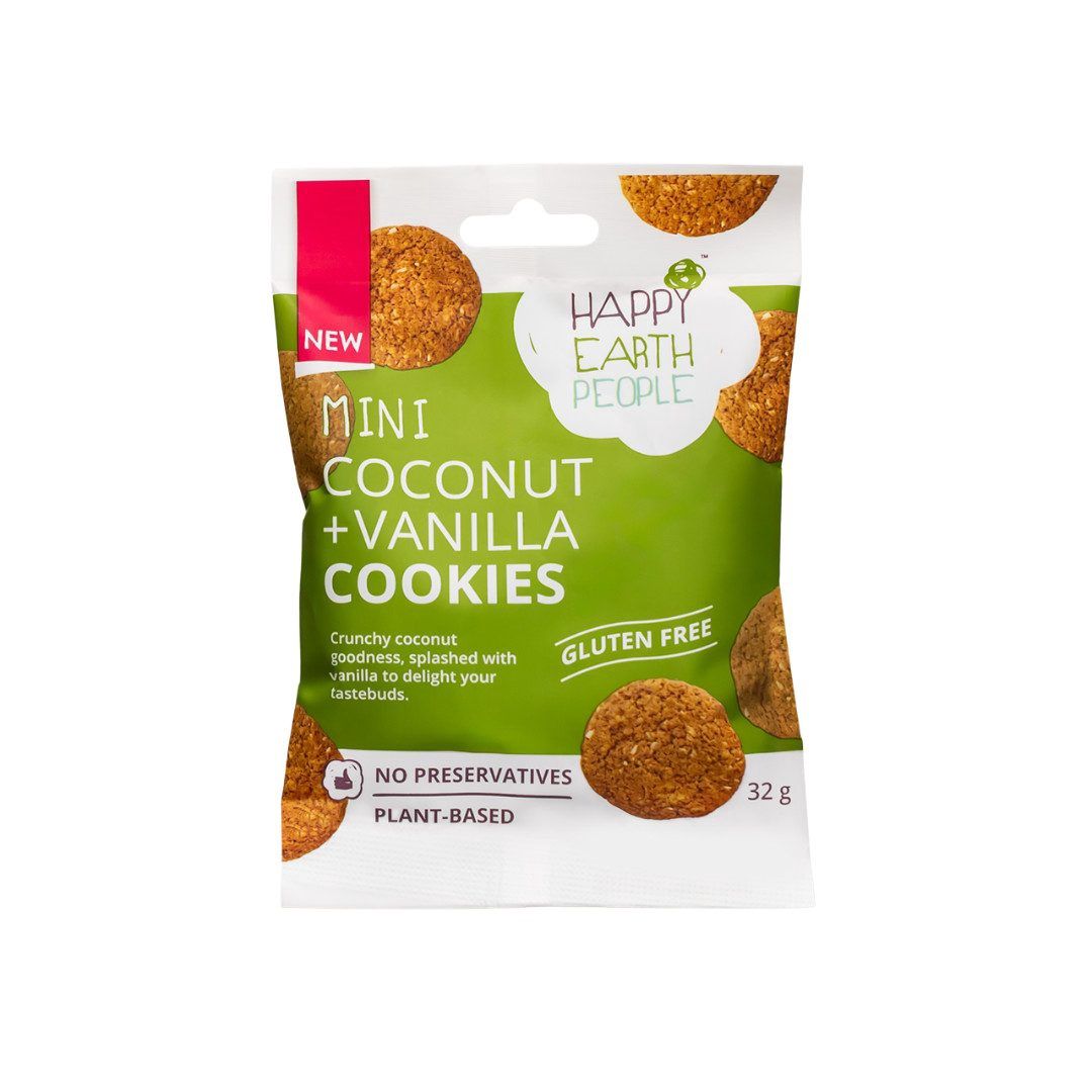 Happy Earth People - Mini Biscuits - 32g, flavour: Coconut &amp; Vanilla