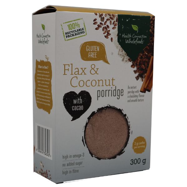 Health Connection Wholefoods - Flax &amp; Coconut Porridge with Cacao - 300g