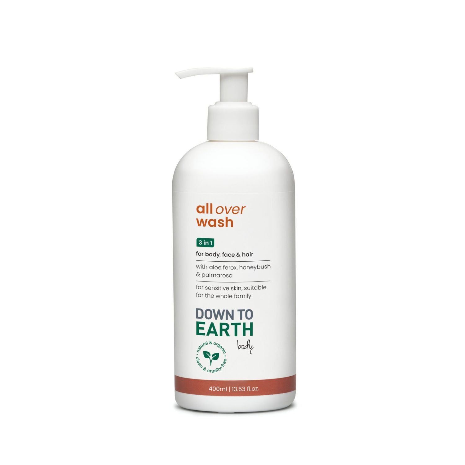 Down To Earth - All Over Wash for Body, Face and Hair - 400ml