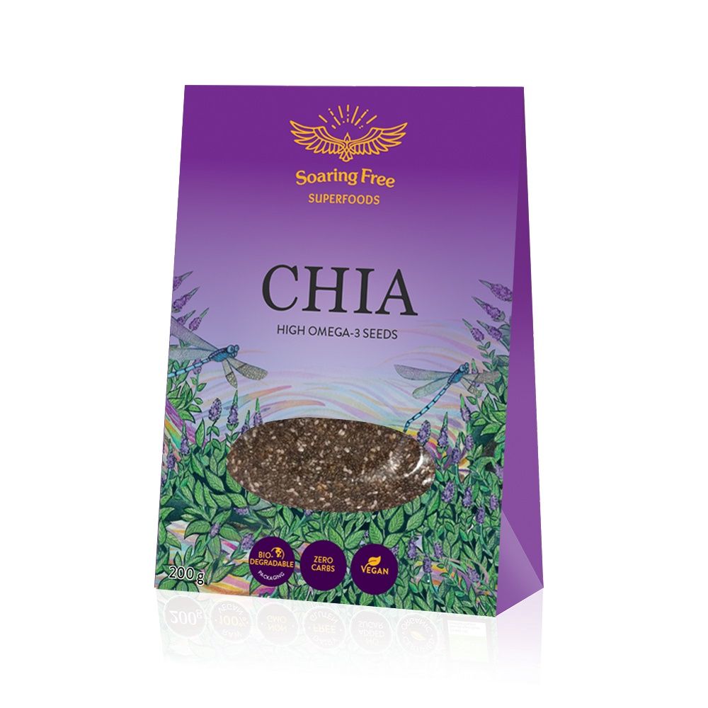 Soaring Free Superfoods - Chia Seeds, size: 200g