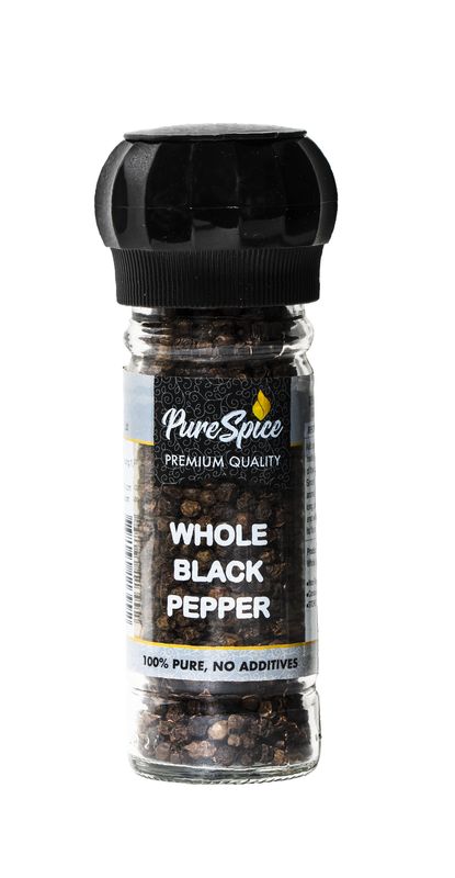 Pure Spice - Pepper - Black Whole Grinder - 50g