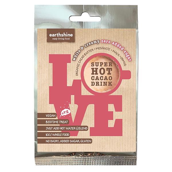 Earthshine - Super Hot Cacao Drink, White &amp; Creamy, size: 30g