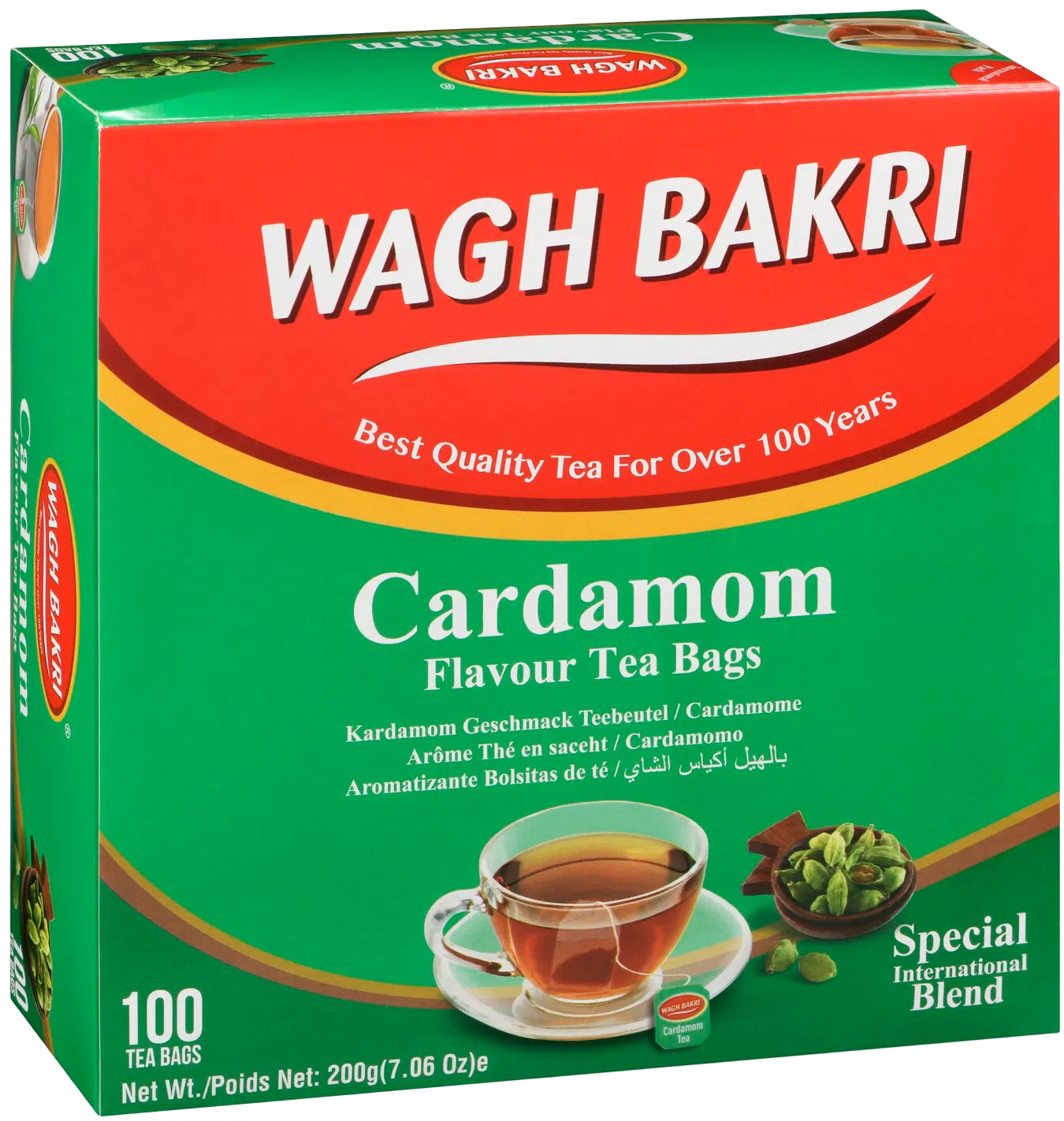 Wagh Bakri Cardamom 100 Tea Bags 200 gm