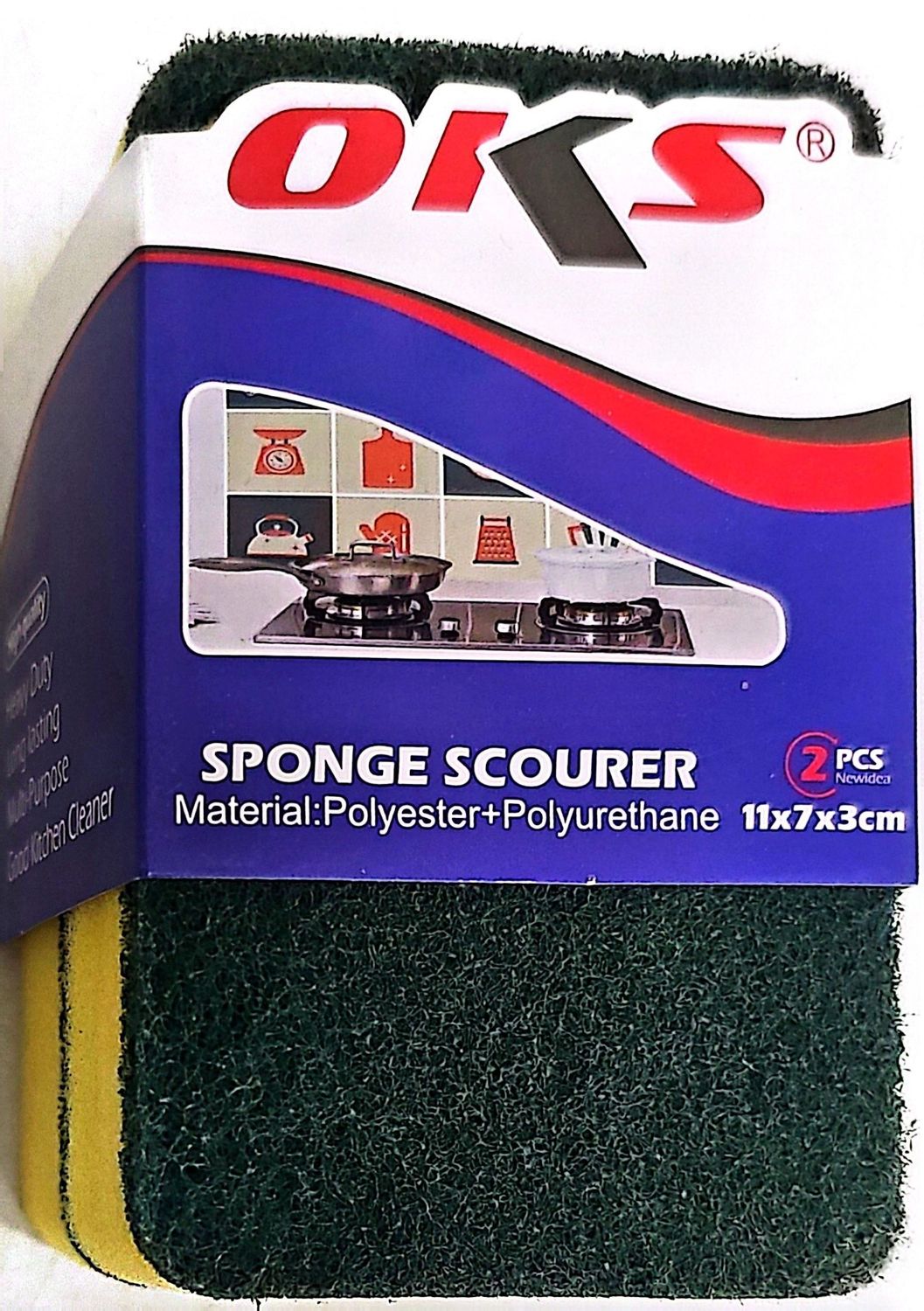 2 pcs Sponge Scourer Scrubber
