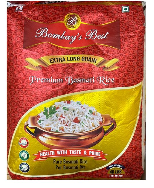 Bombays Best Long Grain Rice 40 Lbs