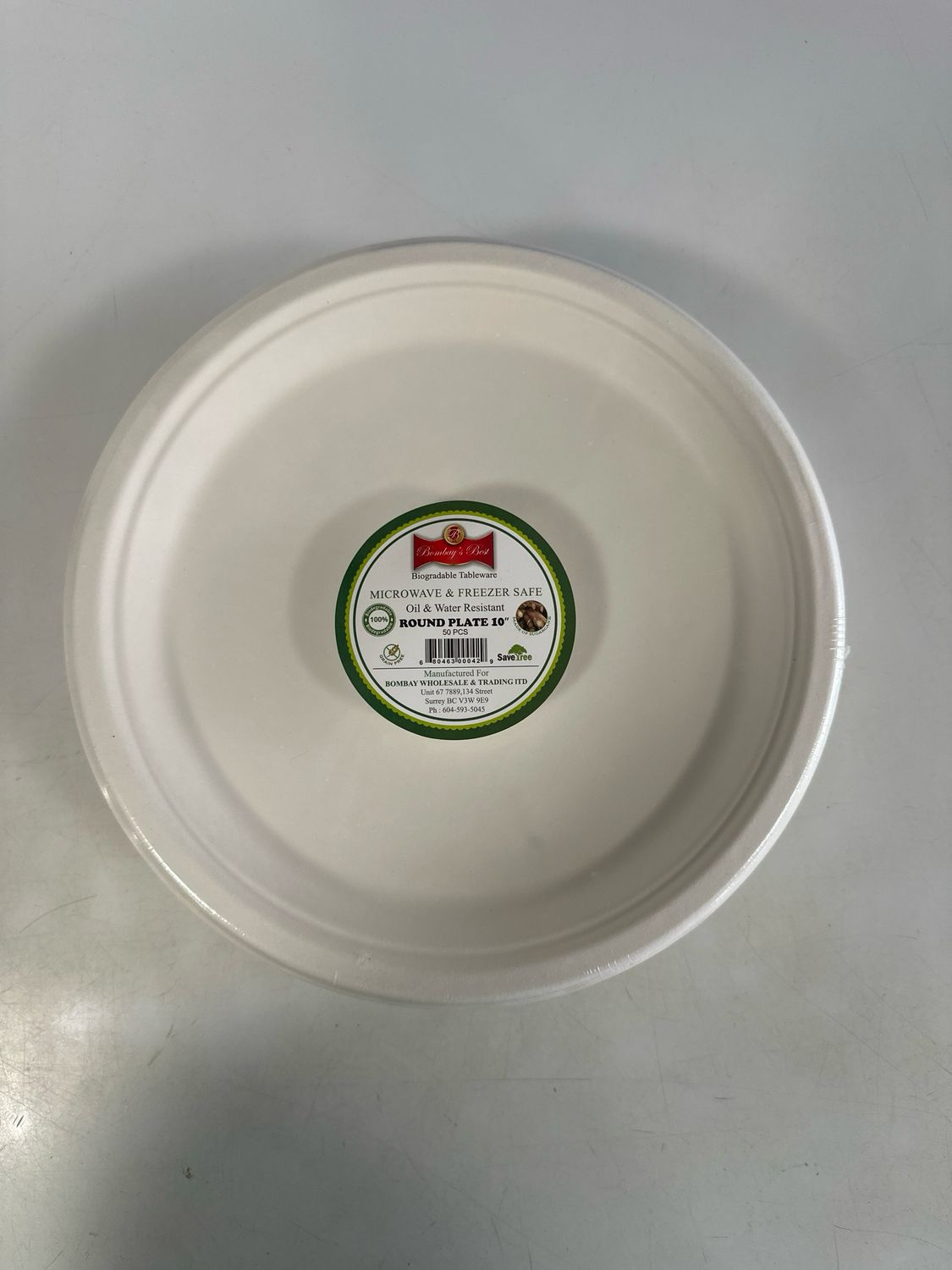 10 Inch Round Sugarcane Plates 50pcs