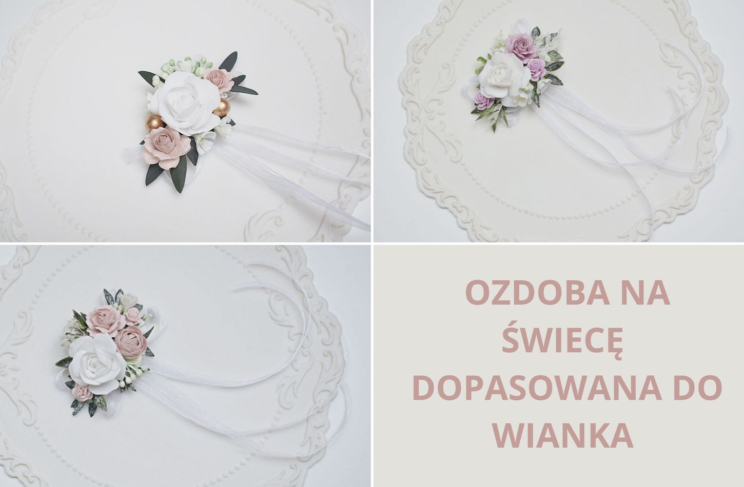 Ozdoba na świecę , dopasowana do wianka  /opaski